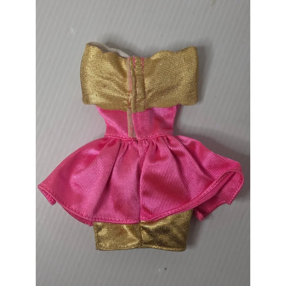 Barbie Pink Gold Party Dress Mattel Vintage Genie Tag‎ Outfit